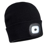 BLACK  RECHARGEABLE LED BEANIE