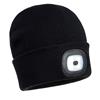 BLACK  RECHARGEABLE LED BEANIE