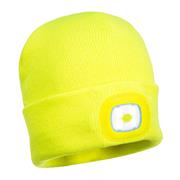 YELLOW  RECHARGEABLE LED BEANIE