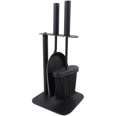CASTLE LIVING UPRIGHT HEARTH TIDY BLACK
