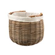 CASTLE LIVING ROUND RATTAN LOG BASKET LARGE