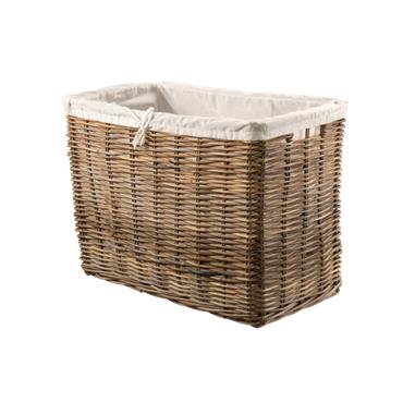 CASTLE LIVING TALL RECTANGLE RATTAN LOG BASKET LARGE