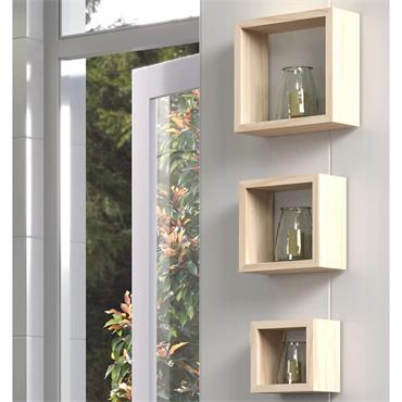 CORE NATURAL WOOD SET OF THREE WALL CUBES
