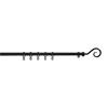 MEDIUM EXTENDABLE BLACK SHEPHERDS CROOK CURTAIN POLE
