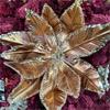 34CM BROWN METALLIC POINSETTIA CLIP ON