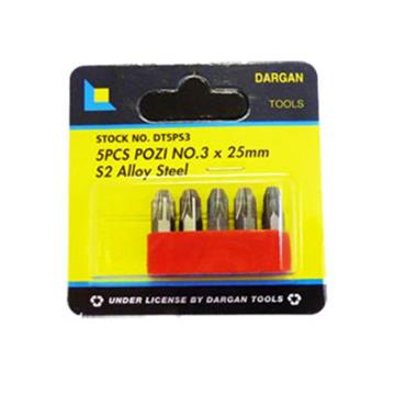 DARGAN 5 PACK POSI BITS No 3 Torsion