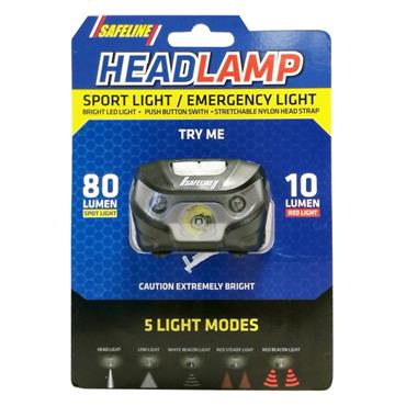 LED HEADLAMP USB RECHARGEABLE 80 & 10LM