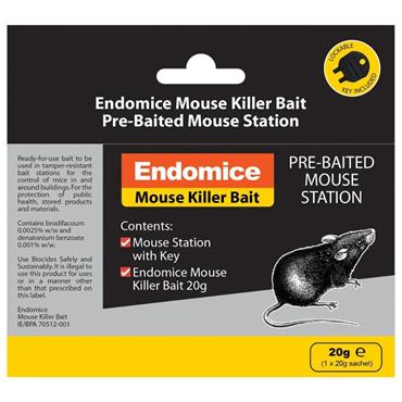 ENDOMICE MOUSE KILLER PRE BAITED STATION 20G