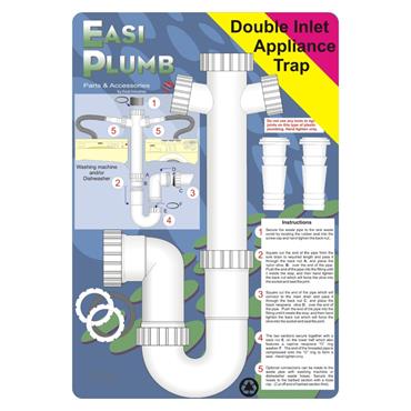 EASI PLUMB DOUBLE APPLIANCE TRAP (2 SPIGGOT)