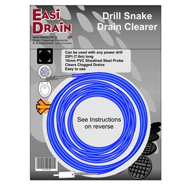 EASI Drain Drill Snake Drain Clearer 25ft