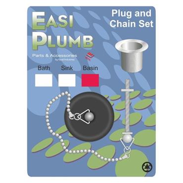 EASI PLUMB POLY BASIN PLUG AND CHAIN SET