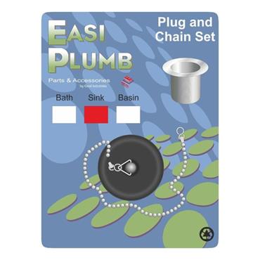 EASI PLUMB POLY SINK PLUG AND CHAIN SET