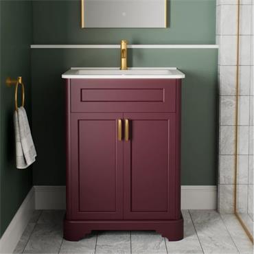 GALANTA BURGUNDY 60CM FLOORSTANDING UNIT & BASIN