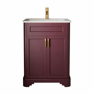 GALANTA BURGUNDY 60CM FLOORSTANDING UNIT & BASIN