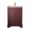 GALANTA BURGUNDY 60CM FLOORSTANDING UNIT & BASIN