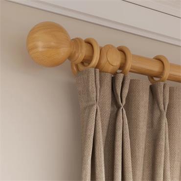 NATURAL WOOD 4FT CURTAIN POLE
