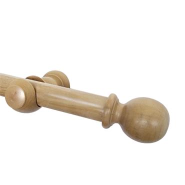 NATURAL WOOD 4FT CURTAIN POLE