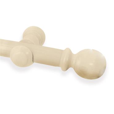 CREAM WOOD 4FT CURTAIN POLE