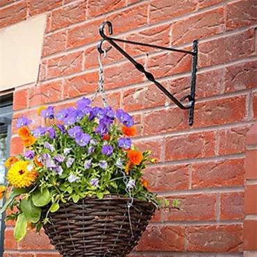 BLOSSOM HANGING BASKET BRACKET BLACK 14'