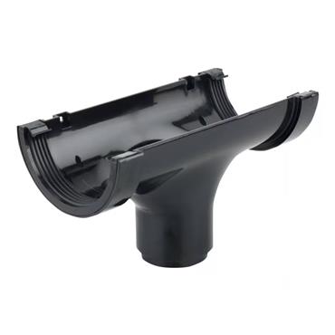 ROUNDLINE BLACK GUTTER RUNNING OUTLET 112MM