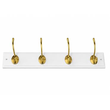 HARCOURT PROFILE HBOARD 460 X 80 X 17 WHITE BRASS HOOKS