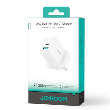 JOYROOM PD20W DUAL PORT A TO C WHITE
