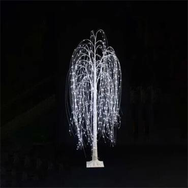 1.5M 400L WHITE GLITTER WILLOW TREE