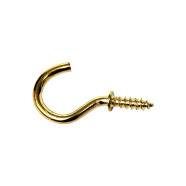 Cup Hooks Brass - 4 Pack