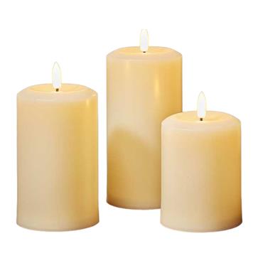 Smart Garden Faux Flame Pillar Candle - Cream