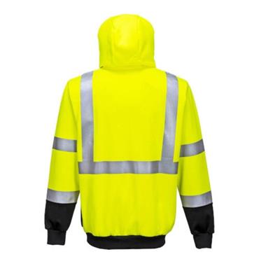 Portwest B315 Hi-Vis Contrast Zipped Hoodie - Yellow/Black