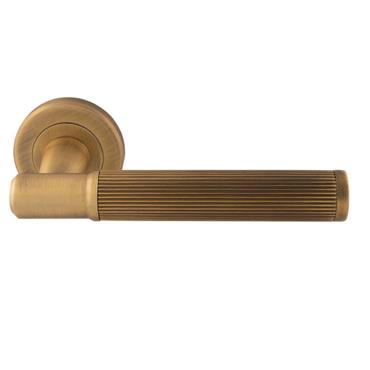 Image Lines Lever on Round Rose Lockset
