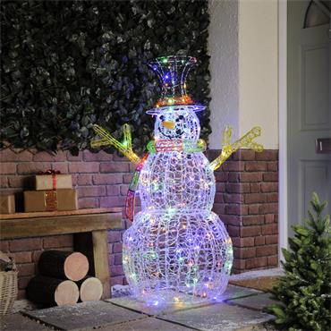 130CM LIT SOFT ACRYLIC SNOWMAN