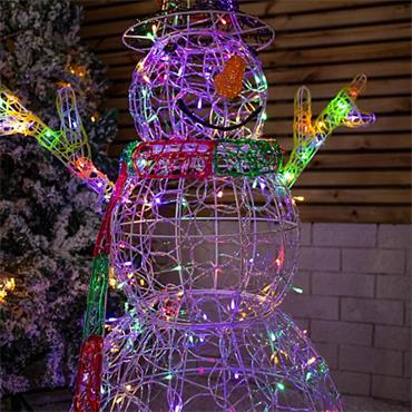 130CM LIT SOFT ACRYLIC SNOWMAN