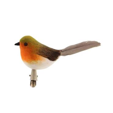 10CM FABRIC CLIP ON ROBIN