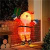 125CM LIT SANTA WITH PRESENT