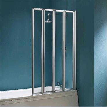HYDRO 4 PANEL BATHSCREEN SILVER