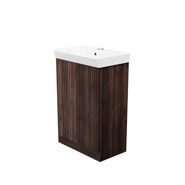60cm SOHO WALNUT FLOORSTANDING VANITY UNIT WITH BASIN