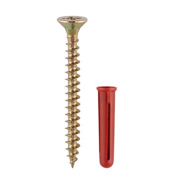 4 X 40MM  SCREW & RED PLUG