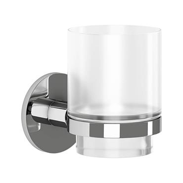 TEMA MALMO TUMBLER HOLDER CHROME WITH GLASS TUMBLE