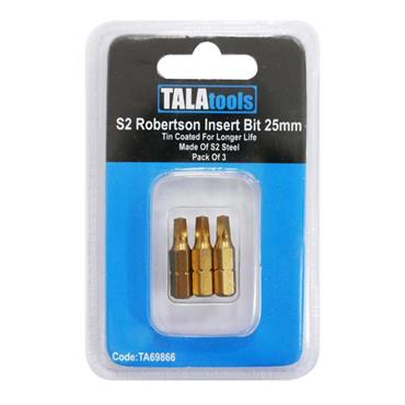 TALA S2 ROBERTSON TIN COATED INSERT BIT PACK (3)