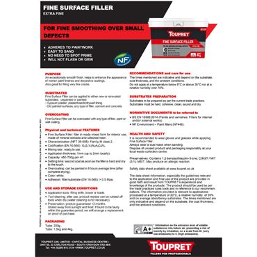 TOUPRET FINE SURFACE FILLER 330G