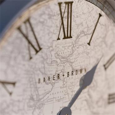 BAKER & BROWN ATLAS CLOCK WHITE 50CM