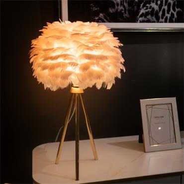 PINK FEATHER TABLE LAMP 50CM