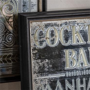 MIRROR COCKTAIL FRAMED SIGN 110CM