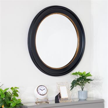 MACY ROUND MIRROR BLACK AND GOLD 90CM