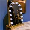 HOLLYWOOD BULB ARCH VANITY MIRROR GOLD
