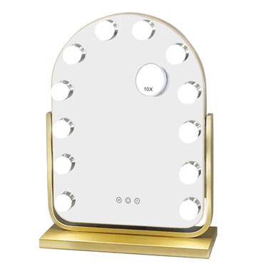HOLLYWOOD BULB ARCH VANITY MIRROR GOLD