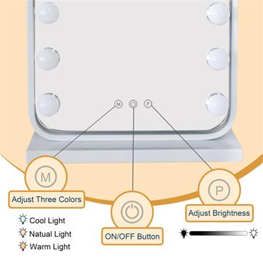HOLLYWOOD BULB ARCH VANITY MIRROR WHITE