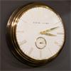 BAKER AND BROWN CLOCK WHITE AND BRASS 49CM