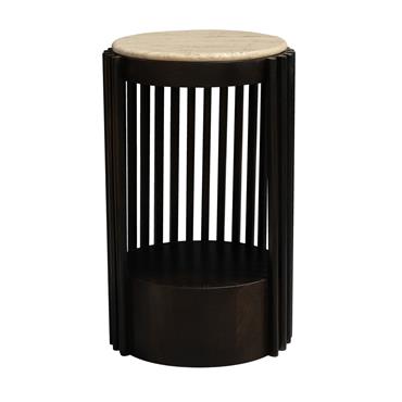 DARK TAVERTINE MISHA SIDE TABLE